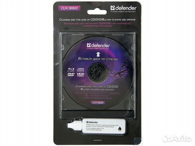 88632098700 Чистящий диск Defendr CD DVD BD-R