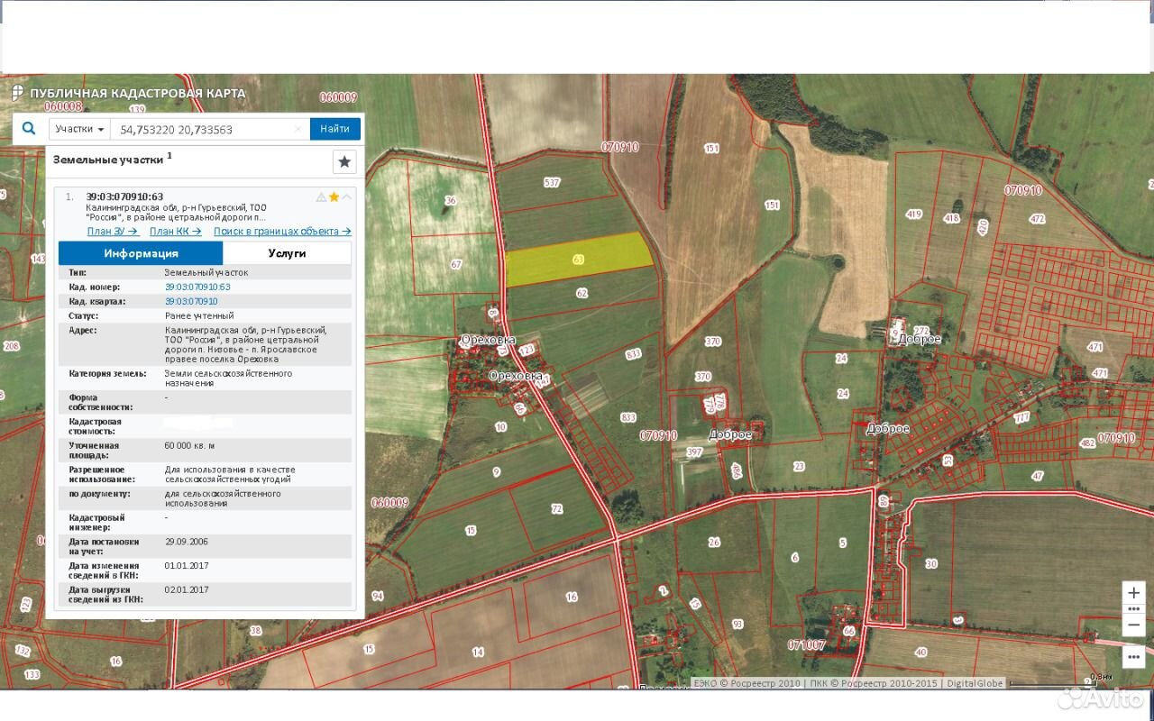 Кадастровая карта публичная калининградская область гурьевский район