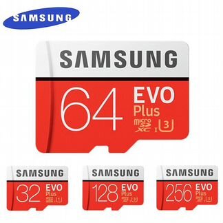 Карты SAMSUNG EVO+ MicroSD 32 и 64 GB новые