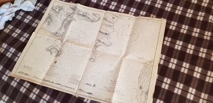 Карта океана 1945г Лондон