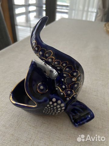 Пепельница шкатулка икорница рыбка 60 годов