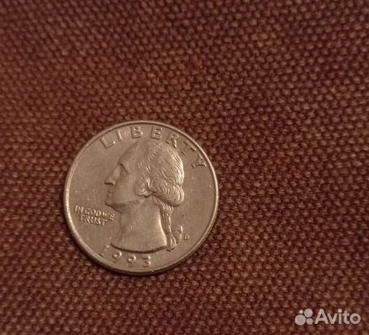 Монета Liberty Quarter Dollar 1993г.,1987 г