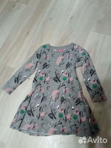 Платье для девочки хлопковое теплое