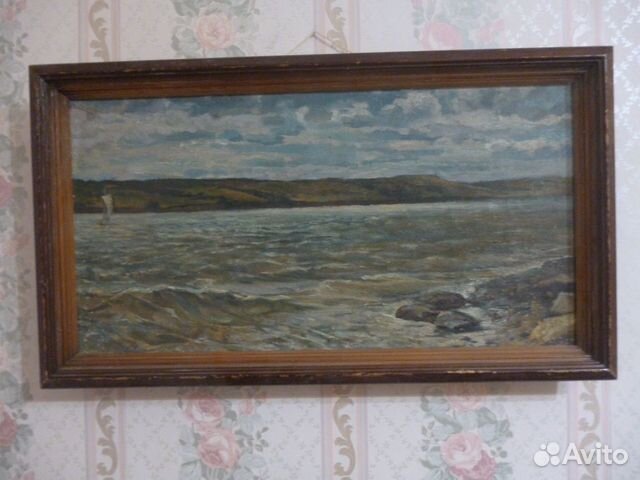 Картина маслом на холсте Волжский пейзаж Балыклей