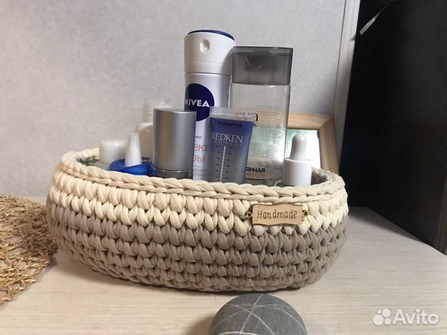 Корзина из трикотажной пряжи