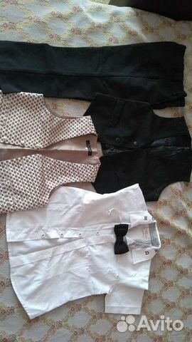 Новый костюм, жилет, рубашка и др. 104-110