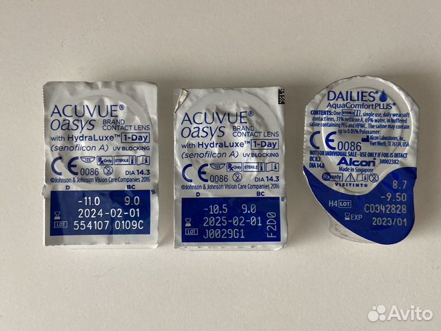 Линзы контактные acuvue oasys 1 day и Dailies aqua