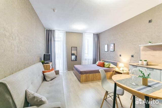 

Квартира-студия, 35 м², 2 кровати