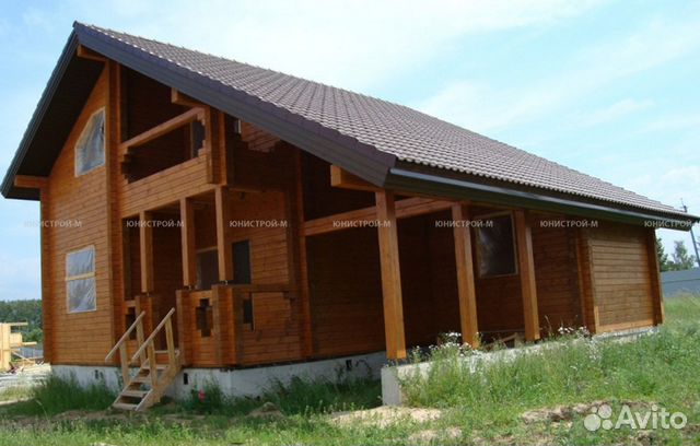 Дом из профилированного бруса с гаражом 185м2 под Дом из профилированного бруса с гаражом 185м2 под