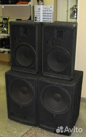 Колонки+активные сабвуферы 1600W микшер