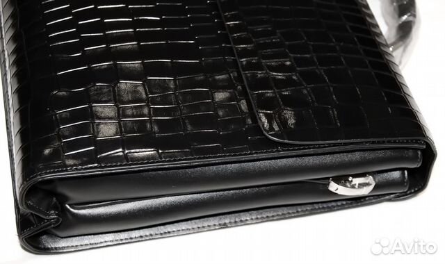 Мужской кожаный портфель Brioni reptile black Мужской кожаный портфель Brioni reptile black