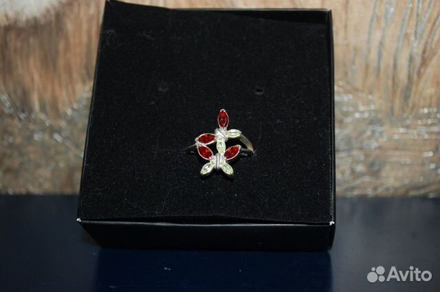 Серебряное кольцо с цветными фианитами (18)