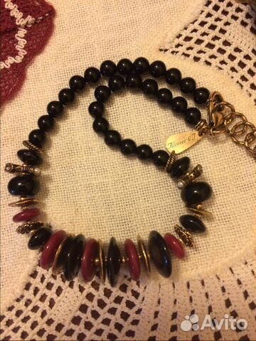 Ожерелье Alcozer с агатом, рубинами, гранатами Ожерелье Alcozer с агатом, рубинами, гранатами