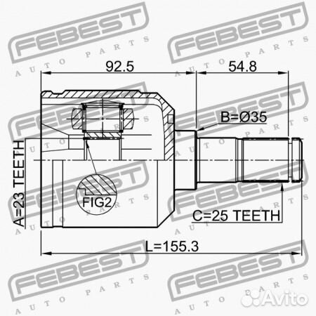 Шрус внутренний mitsubishi febest 0411N11W