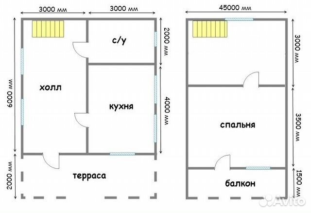 Проект дома 6х8 с мансардой и верандой