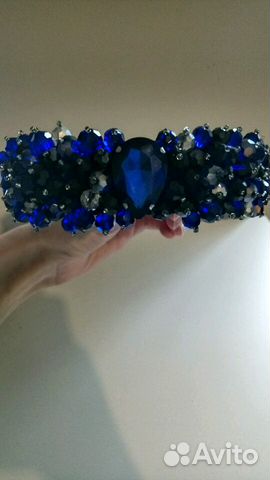 Ободок корона с кристаллами и камнями