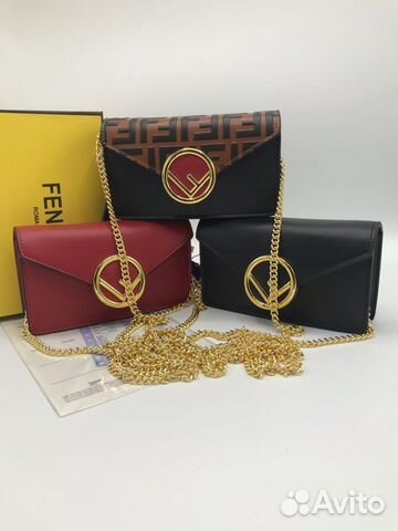 Красная Fendi Фенди на Сумка пояс с пряжкой