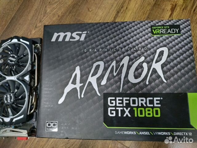 Видеокарта MSI GTX 1080 Armor OC 8gb в идеальном с