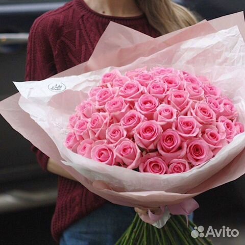 Розы розовые 51 шт Pink Avalanche Розы розовые 51 шт Pink Avalanche