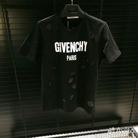 Футболка Givenchy с разрывами черная р.M,L,XL
