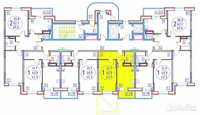 1-к квартира, 42.7 м², 9/17 эт.