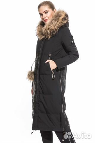 Парка Vivilona с мехом енота новая 7797/42 черный Парка Vivilona с мехом енота новая 7797/42 черный