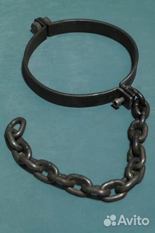 Ошейник бдсм, цепь, стальной кованый 43 см бондаж