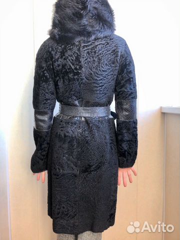 Шуба - Пальто зимнее меховое каракуль с капюшоном