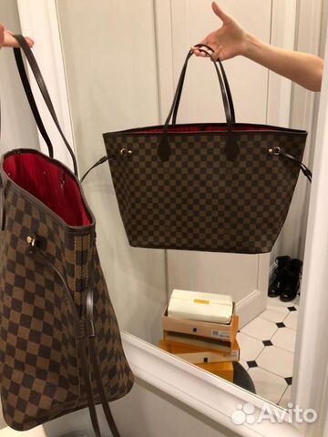 Сумка Louis Vuitton neverfull канва Damier Ebene