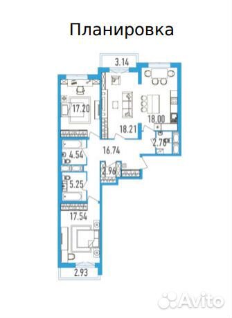 3-к квартира, 106.3 м², 6/12 эт. 3-к квартира, 106.3 м², 6/12 эт.