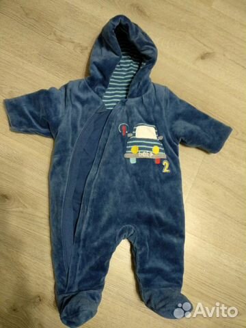 Утеплённый велюровый комбинезон mothercare