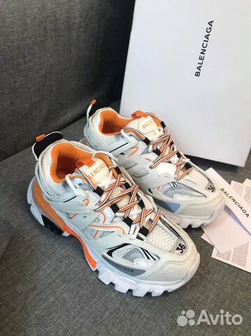 Кроссовки Balenciaga Track Orange& White