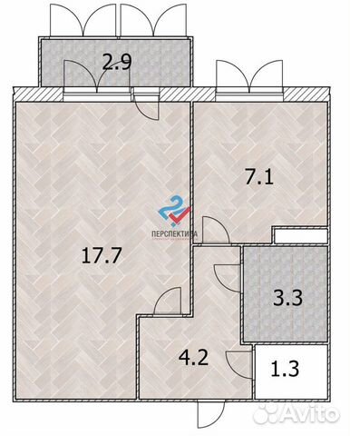 1-к квартира, 34.5 м², 3/5 эт.