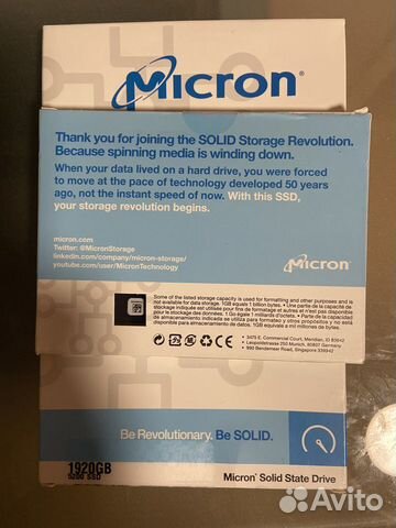 SSD 1.92TB Micron mtfddak1T9TDC-1AT1ZAB 2.5 SSD 1.92TB Micron mtfddak1T9TDC-1AT1ZAB 2.5