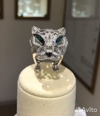 Золотое кольцо Пантера 750 пр. с брил. 2.4 ct