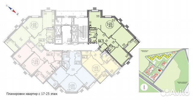 3-к квартира, 94 м², 20/23 эт.