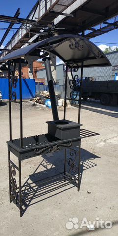 Мангал с крышей и без