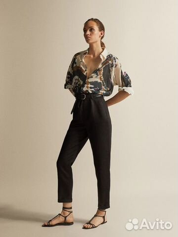 Новые брюки из лиоцелла и льна massimo dutti