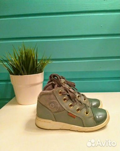 Ecco зелёные 26 размер стелька 16 см кожаные