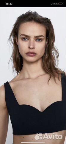 Zara Укороченный топ на бретелях Zara Укороченный топ на бретелях