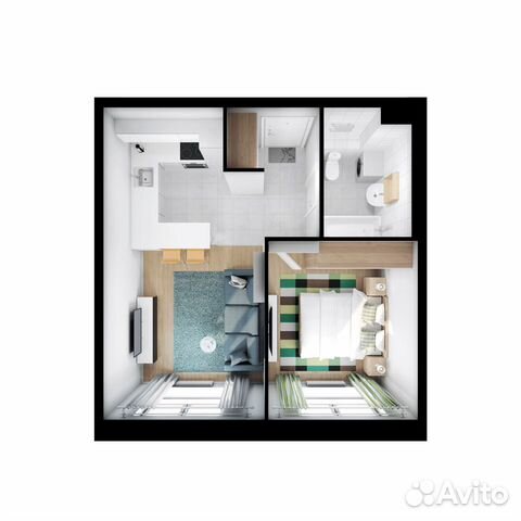 1-к квартира, 35.7 м², 3/15 эт. 1-к квартира, 35.7 м², 3/15 эт.