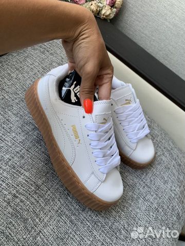 Кроссовки кеды белые кожа puma Rihanna 36,37 новые Кроссовки кеды белые кожа puma Rihanna 36,37 новые