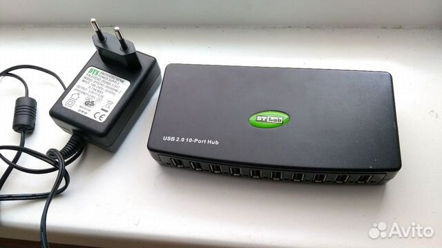 USB 2.0 хаб на 10 портов с бп 5В/4А