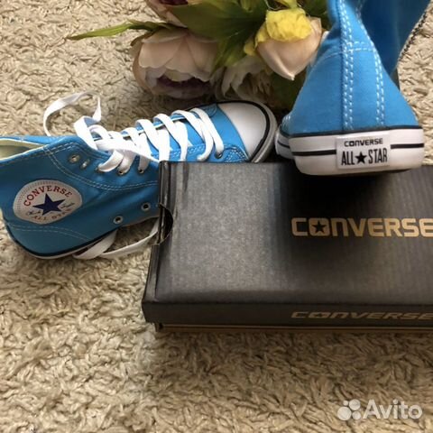 Кеды новые высокие голубые 39 размер converse Кеды новые высокие голубые 39 размер converse