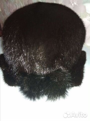 Шапка норка чёрная новая