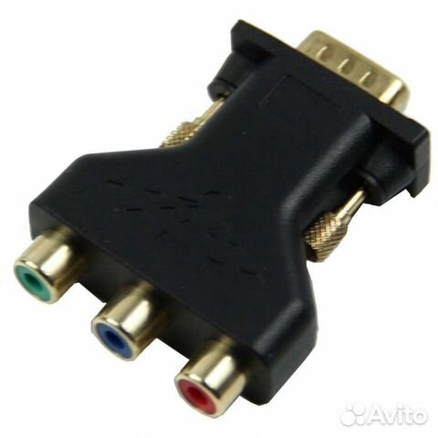 15 Pin VGA Male to 3 RCA Female M/F Adapter Connec