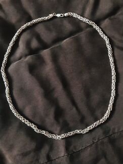 Серебряная цепь Византийское плетение