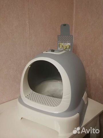 Домик-лоток переносной для кошек. Новый
