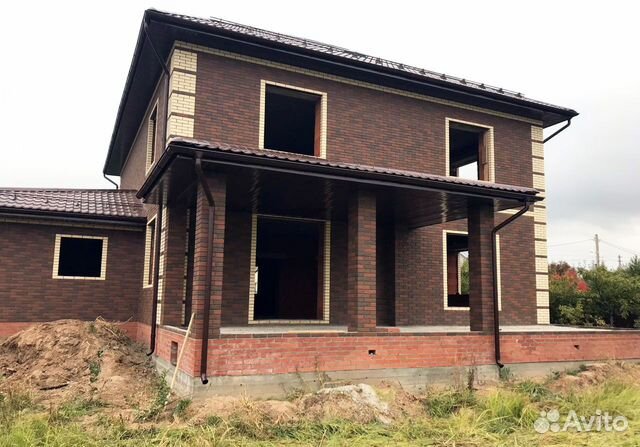 Двухэтажный дом из темного кирпича фото Строительные работы в Куровском Услуги Авито