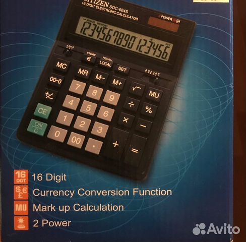 Бухгалтерский калькулятор Citizen SDC-664S новый
